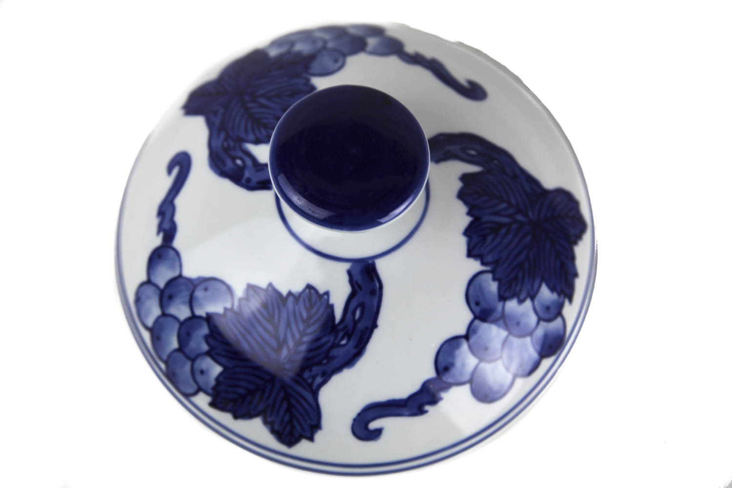 (image for) Replacement Porcelain Ming Blue Grape Lid - Click Image to Close